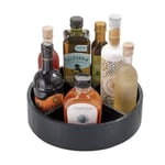 The Home Edit by iDesign 30,5cm Lazy Susan Turntable with Removeable Divider, Black Paulownia Wood