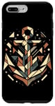 Coque pour iPhone 7 Plus/8 Plus Symbole de la mer ancre cool dans le style art cubisme Noël