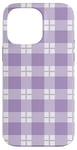 iPhone 14 Pro Max Purple White Checkered Plaid Flannel Gingham Pattern Checker Case