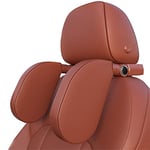 Repose Tete Voiture, Cale Tete Enfant Voiture, Rotation à 360 ° Appuie Tete Voiture Réglable avec Mousse à Mémoire de Forme Douce - pour Enfants et Adultes, Ideal pour Dormir en Voiture Voyage（Marron）