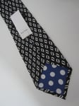 Paul Smith BLACK TIE MAINLINE RARE White diamond pattern 100% Silk Made in Italy