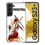 Cokitec Coque Renforcée en Verre Trempé pour Samsung Galaxy S23 Plus Manga Fairy Tail Erza