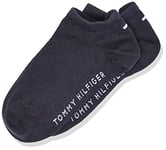 Tommy Hilfiger Boys TH Children Sneaker 2 Pack Ankle Socks, Midnight Blue, Large (Manufacturer Size:035)