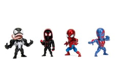 Jada - Marvel - Spiderman Set 4 Pièces - Figurines en Métal 6cm - Spiderman, Spiderman 2099, Miles Morales et Venom - 253222015