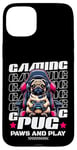 iPhone 15 Plus Gaming Pug Video Game Dog Graphic For Men Boys Women Kids Case