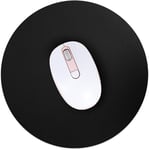 Tapis de Souris Rond de Bureau - Tapis de Souris en Cuir synthétique - 250 mm - Double Couleur - Imperméable - Antidérapant - pour PC, Ordinateur et Ordinateur Portable - Noir/Rouge