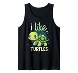 I Like TURTLES Cartoon Turtle Tank Top