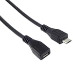 Premium Cord Rallonge Micro USB 2.0 mâle/Femelle Noir 5 m