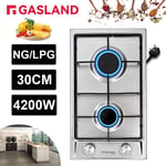 GASLAND 30cm Gas Hob Built in Gas Cooktop 2 Burner Cast Iron Cooker Stove NG/LPG