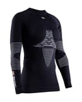 X-Bionic Energizer 4.0 Round Neck Long Sleeves Women Sport Maillot de Compression Femme, Opal Black/Arctic White, FR : L (Taille Fabricant : L)