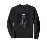 Funny Feline with Crown for a Royal Style Sweatshirt