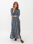 Y.A.S Savanna Long Shirt Dress - Dame - Blå - XS