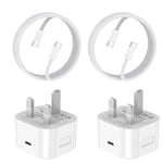 AAZV iPhone 15 Fast Charger Plug And Cable [MFi Certified],PD 20W USB C Charger With 6 FT USB C Cable 2 Pack, Compatible iPhone 15/15 Plus/15 Pro/15 Pro Max, iPad Pro/Air/Mini (2M-2PACK)