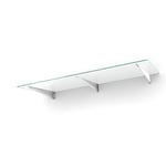 designtak entrétak easy collection flat console white - clear glass