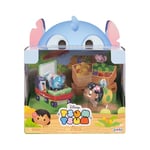 Disney Tsum Tsum Lilo & Stitch Story Moment Set, Figures Stand 7 cm tall & Stackable, Includes a Medium Stitch & Lilo Figures with Small Angel & Crump Figures, for Kids Ages 6+