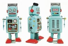 Ralph Robot - Blue Radar Robot Tin Toy Collectible by Robot Tin Toys