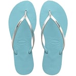 Havaianas Women's You Metallic Flip-Flop, Blue Water, 1/2 UK Narrow