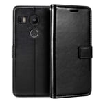 LG Nexus 5X Wallet Case, Premium PU Leather Magnetic Flip Case Cover with Card Holder and Kickstand for LG Nexus 5X