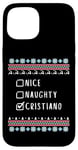 Coque pour iPhone 15 Gentil Coquin Noël Cristiano Pull Moche