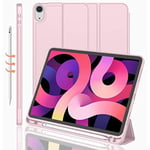 iMieet New iPad Air 5th Generation Case 2022/iPad Air 4th Generation Case 2020 10,9 tum med pennhållare [Support Touch ID och iPad 2nd P Pink