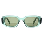 Prada Sunglasses PR17WS 11R10E Transparent Sage Green Mirror Internal Silver