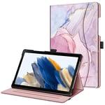 FINTIE Coque pour Tablette Samsung Galaxy Tab A8 2021 10.5” (SM-X200/SM-X205/SM-X207) - Housse Fixation à Multipositions Etui avec Poche de Document Veille/Réveil Automatique, Marbre Glorieux