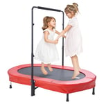 VEVOR Mini Trampoline Pliable pour Enfant, 1435 x 970 mm, Fitness rebounder pour Tout-Petits avec poignée, Cadeau d'anniversaire pour Enfants de 3 Ans et Plus, garçons et Filles pour s'amuser, Rouge