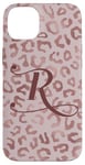 Coque pour iPhone 14 Plus Letter R Initial Leopard Rose Pink Cheetah Monogram