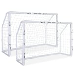 ZERRO Lot de 2 Cage de Football But de Foot de Jardin pour Adultes et Enfants But de Foot Enfant Exterieur pour la Récréation et l'entraînement 180x60x120cm, Blanc