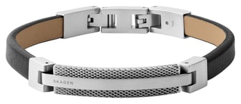 Skagen SKJM0208040 Arkitekt Black Leather and Stainless Jewellery