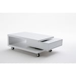 Table basse en blanc laqué brillant - L90 x H36 x P60 cm Pegane