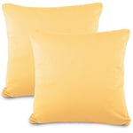 aqua-textil Classic Line Housse de Coussin Lot de 2 Fermeture Éclair Coton 80 x 80 cm Jaune crème