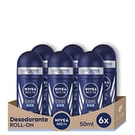 NIVEA MEN Cool Kick Roll-on Lot de 6 (6 x 50 ml) Déodorant pour homme avec un coup de fraîcheur, déodorant anti-transpirant pour le soin masculin