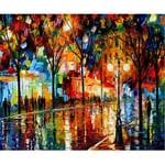 DIY 5D Diamond Painting Full Drill Kit Oil Painting Street Crystal Rhinestone Embroidery Adults and Kids Cross Stitch Arts Crafts for Home Wall Decortion Round Drill 30x20cm M2180