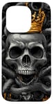 Coque pour iPhone 15 Pro Crâne Or Couronne Serpents Crâne Art Serpent gothique