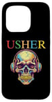 iPhone 15 Pro USHER Vintage Hiphop Music skull Headphone Vintage Design Case