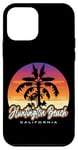 Coque pour iPhone 12 mini Huntington Beach California Sunset Vintage Palmiers