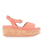 Fitflop Womenss Fit Flop Eloise Suede Back-Strap Wedge Sandals in Coral Leather (archived) - Size UK 3