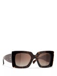 CHANEL Rectangular Sunglasses CH5480H Dark Havana/Brown Gradient