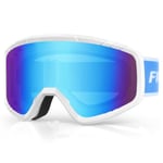 Findway Masque de Ski pour enfant, Lunettes de Ski OTG Masques de Snowboard, Anti buée, 100% Anti-UV Masque et Lunettes de Ski pour les garçons, les filles et les adolescents de 3 à 14 ans