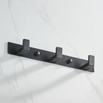 304 Stainless Steel (Matte Black) Wall Hooks Sweater Hooks Towel Hooks 3 Hooks Bathroom Accessory Sets Wall Mount Bracket