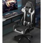 Bigzzia - Fauteuil de Bureau Ergonomique Siège Gamer avec appui-tête et oreiller lombaires - Inclinable 90 °-155 ° - Noir et Blanc