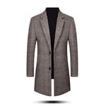 Mens Winter Coat Slim Fit Padded Wool Trench Coats Long Thick Elegant Jacket Overcoat