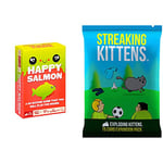 Exploding Kittens Happy Salmon Card Games for Adults Teens & Kids - Fun Family Games & Streaking Kittens Expansion Pack by - Card Games for Adults Teens & Kids - Fun Family Games