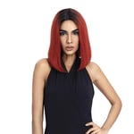 TYOP Dentelle Front Hair Hair 12 Pouces Rouge Long Hair Cheveux, Perruques pour Femmes, Perruque réaliste de la Mode européenne et américaine