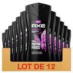 Axe Gel Douche Homme 5 en 1 Provocation, Parfum Noix de Coco & Poivre Noir, 24H Hydratant, 87% D'Ingrédients d'Origine Naturelle - Lot de 12 de 250ml