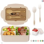 LUZOON Lunch Box, Bento Box Boîte à Déjeuner en Plastique pour Enfant Adulte, 14