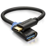 deleyCON Adaptateur USB C vers USB A - Type C vers USB 3.0 OTG - Câble Compatible avec iPhone 16 Pro Max/15 Pro Max, iPad Pro, MacBook Pro/Air, Galaxy S24/S23/S22, PC, Ordinateur, Notebook