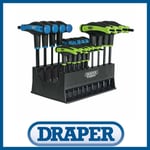 Draper 70388 Soft Grip 'T' Handle Hexagon & TX Star 20 Piece End Key Set + Rack