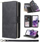 ZCDAYE Wallet Case for Samsung Galaxy A33, Premium[Magnetic Closure] [Zipper Pocket] Folio PU Leather Flip Cover with 9 Card Slots Kickstand for Samsung Galaxy A33 5G- Black